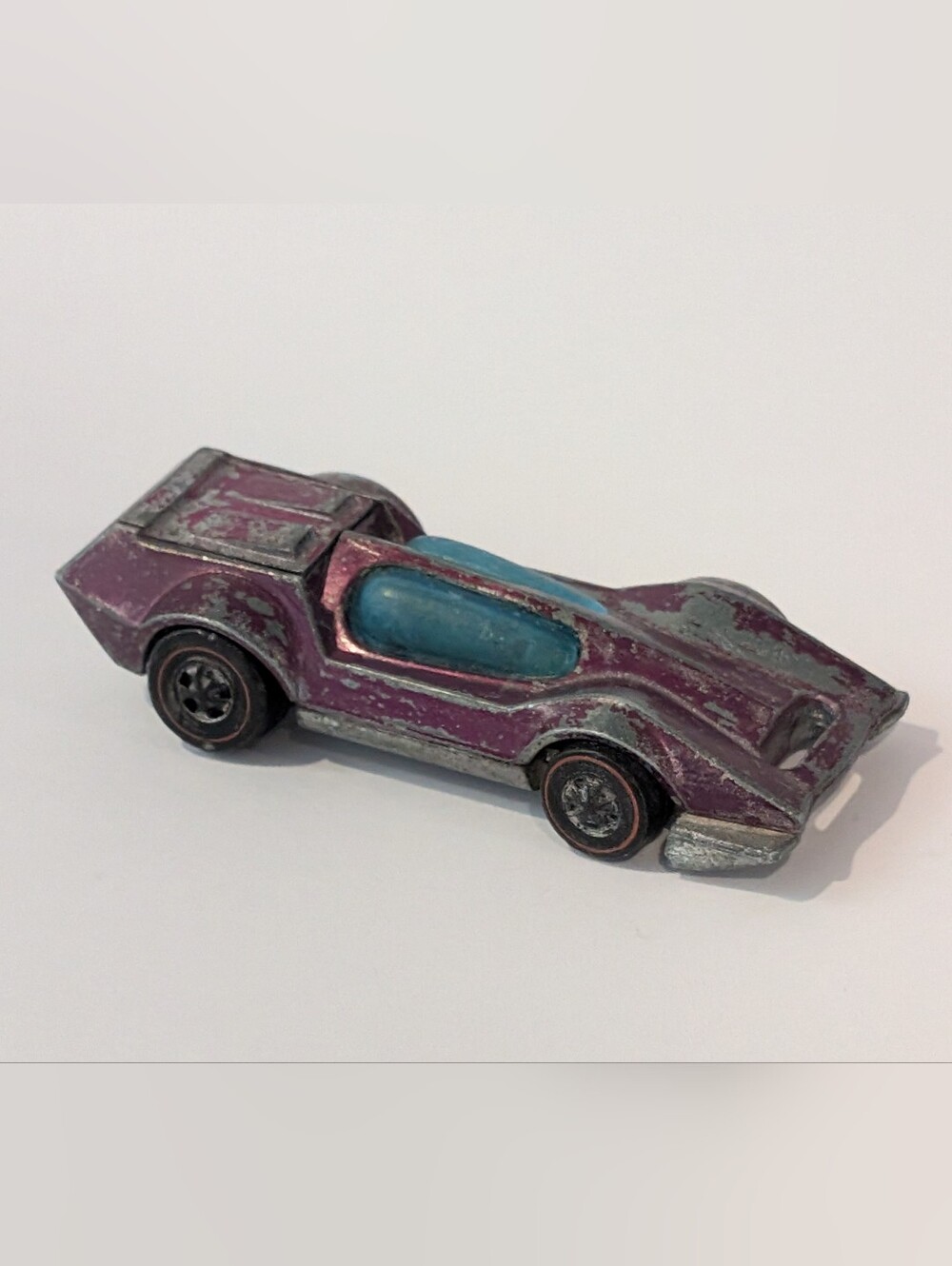 Vintage Hot Wheels 1970 Redline Magenta Bugeye Die  Cast - Complete - Paint Wear